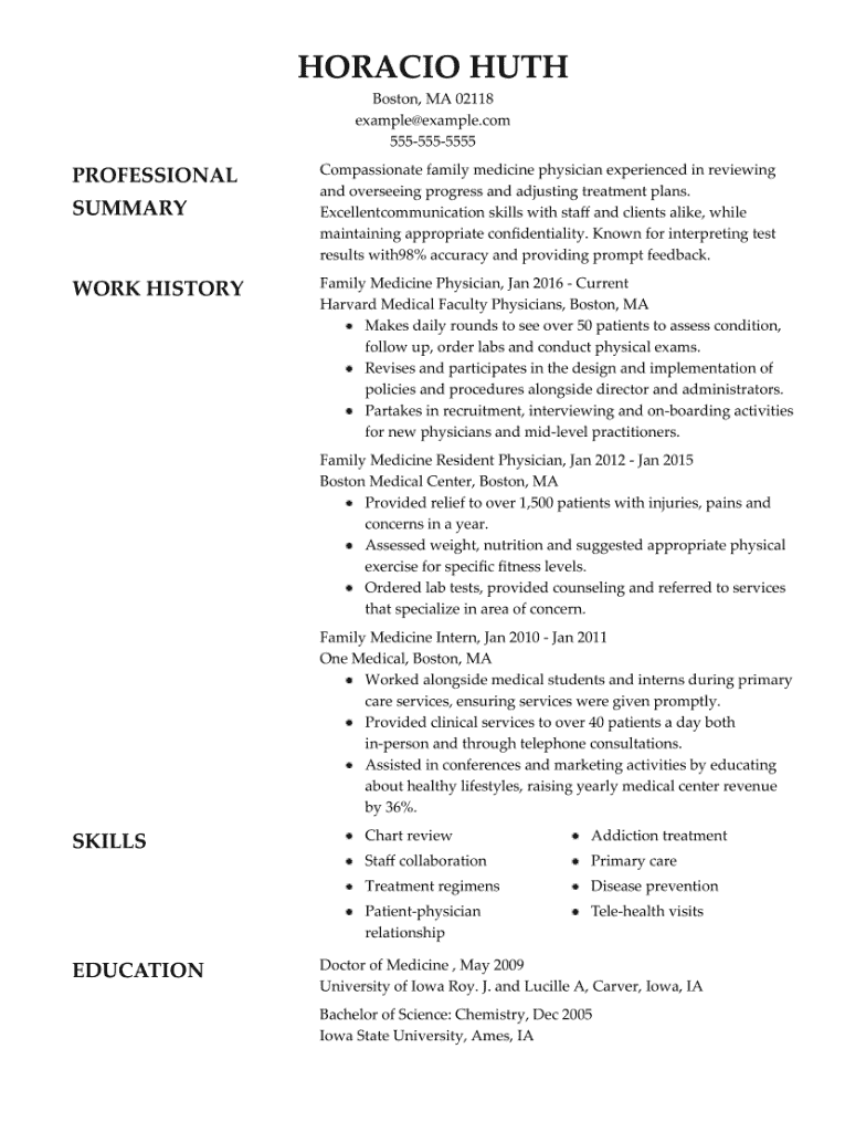 Doctor CV Examples Writing Guide For 2025