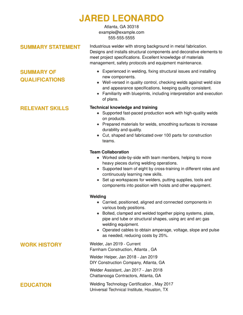 Top Welder CV Examples Samples Writing Tips For 2024 top-welder-cv-examples-samples-writing-tips-for-2024