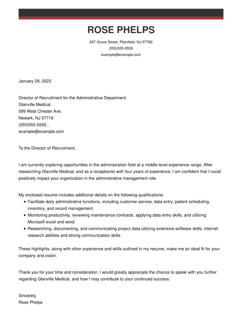 Cold Cover Letter