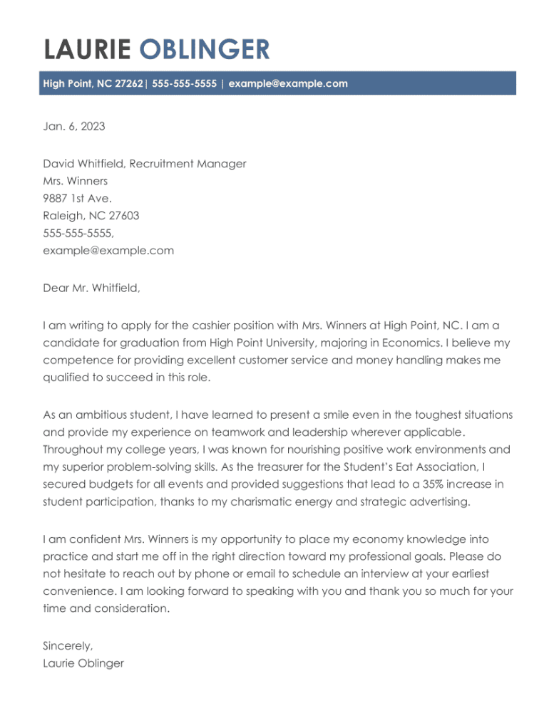 cover letter for entry level insurance position