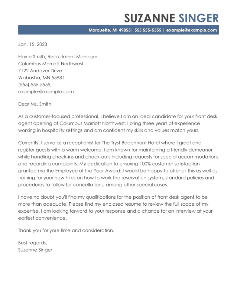 Best Hospitality Cover Letter Examples For 2024 CV Help