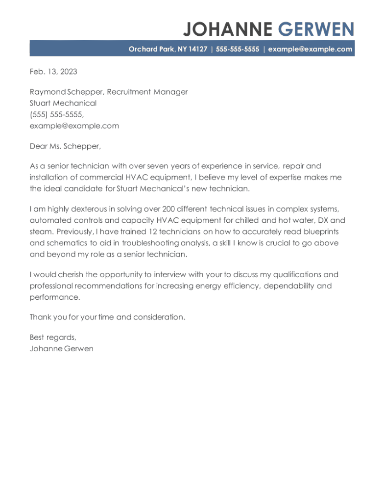 beginner short cover letter sample