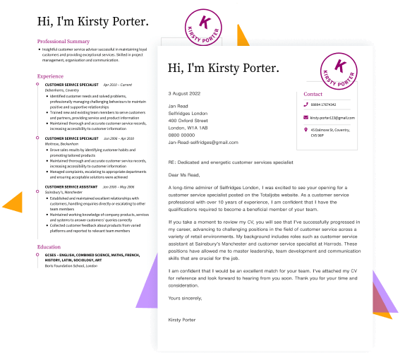 cover letter sample