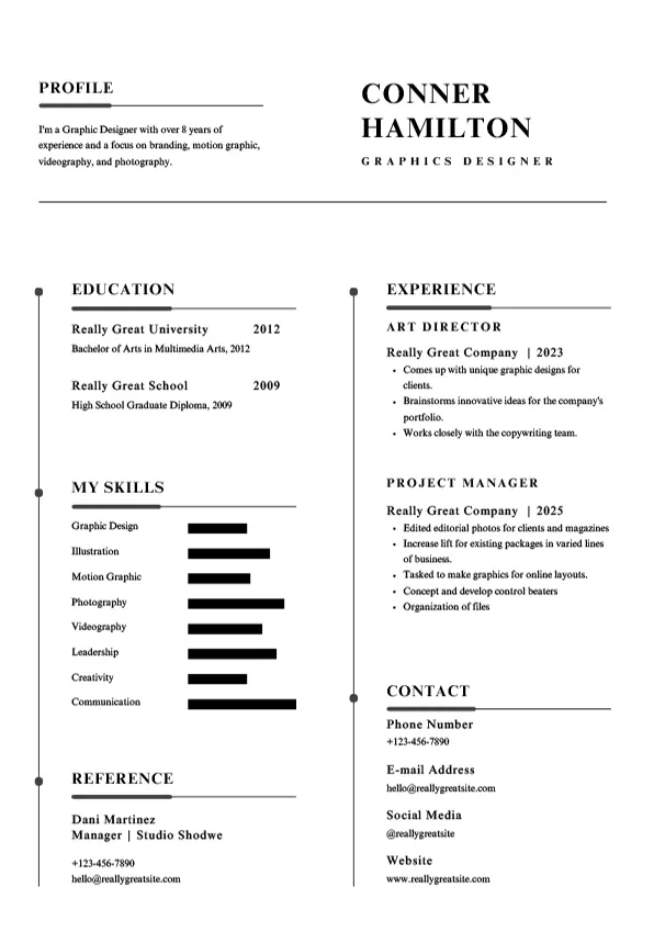 CV template free download - Canva 2