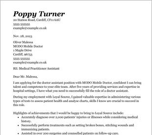 Mechanical Engineer Cover Letter Example